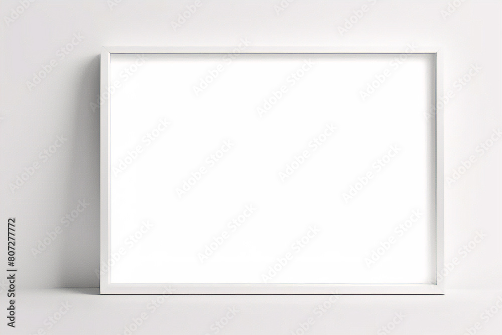 Realistischer leerer rechteckiger weißer Rahmen mit Passepartout auf grauem Hintergrund, Rand für Ihr kreatives Projekt, Mock-up-Muster, Vektordesignobjekt Realistischer leerer rechteckiger weißer Rahmen mit Passepartout auf grauem Hintergrund, Rand für Ihr kreatives Projekt, Mock-up-Muster, Vektordesignobjekt