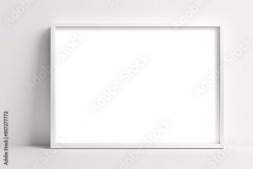 Realistischer leerer rechteckiger weißer Rahmen mit Passepartout auf grauem Hintergrund, Rand für Ihr kreatives Projekt, Mock-up-Muster, Vektordesignobjekt