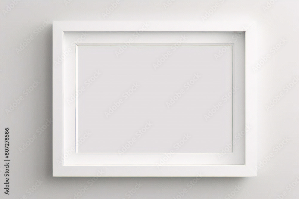 Realistischer leerer rechteckiger weißer Rahmen mit Passepartout auf grauem Hintergrund, Rand für Ihr kreatives Projekt, Mock-up-Muster, Vektordesignobjekt Realistischer leerer rechteckiger weißer Rahmen mit Passepartout auf grauem Hintergrund, Rand für Ihr kreatives Projekt, Mock-up-Muster, Vektordesignobjekt