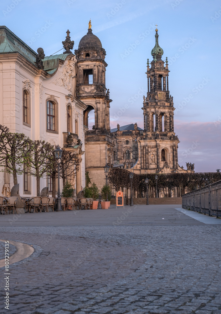 Kathedrale Sanctissimae Trinitatis,Dresden Germany.View of the cathedral in the old town of Dresden