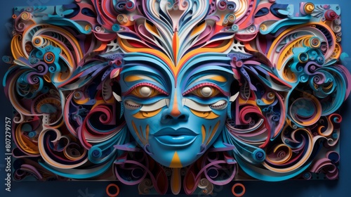 Intricate portrayal of multidimensional artistry in vibrant 3d design