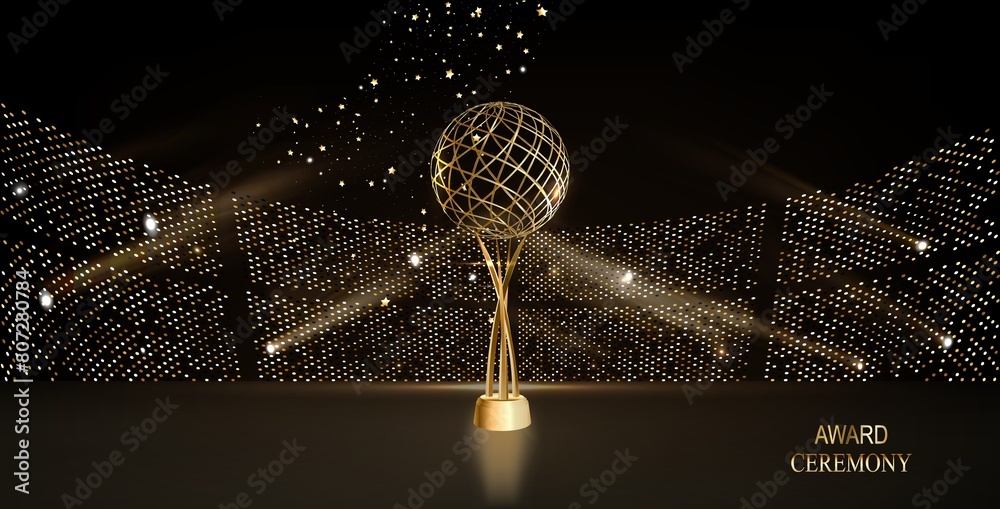 Φωτογραφία The golden stage illuminates the graphic background of the Royal Awards