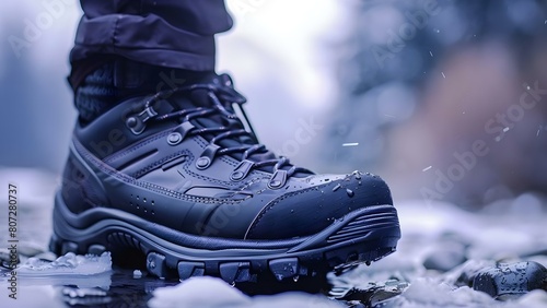 Urban footwear brand with technical waterproof hikers for modern authentic style. Concept Footwear, Urban, Technical, Waterproof, Hikers photo