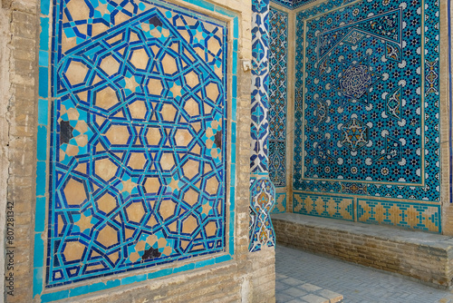 Detail of the entrance to the Jameh Mosque, it is a historical mosque in Varzaneh, Iran. photo