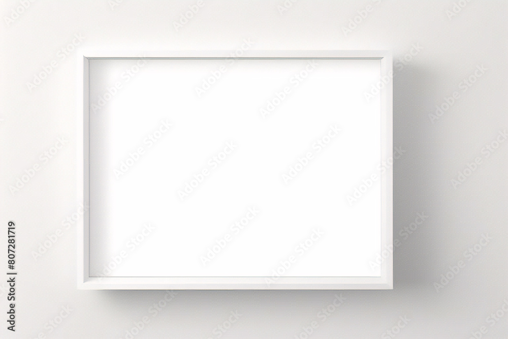 Realistischer leerer rechteckiger weißer Rahmen mit Passepartout auf grauem Hintergrund, Rand für Ihr kreatives Projekt, Mock-up-Muster, Vektordesignobjekt Realistischer leerer rechteckiger weißer Rahmen mit Passepartout auf grauem Hintergrund, Rand für Ihr kreatives Projekt, Mock-up-Muster, Vektordesignobjekt