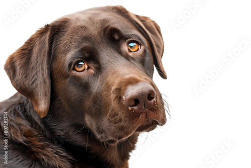 Affectionate Brown Labrador on transparent background.