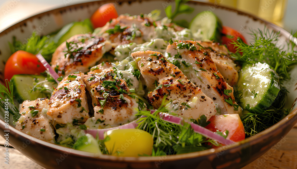Chicken Salad. Chicken Caesar Salad. Caesar Salad with grilled chicken and croutons Chicken Salad. Chicken Caesar Salad. Caesar Salad with grilled chicken and croutons