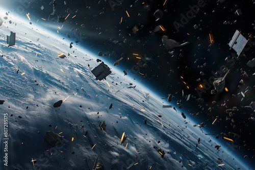 Space Debris Orbiting Earth