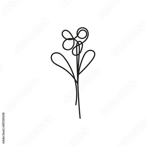 flower plant minimal design hand drawn one line style drawing  flower plant one line art continuous drawing  flower plant single line art 