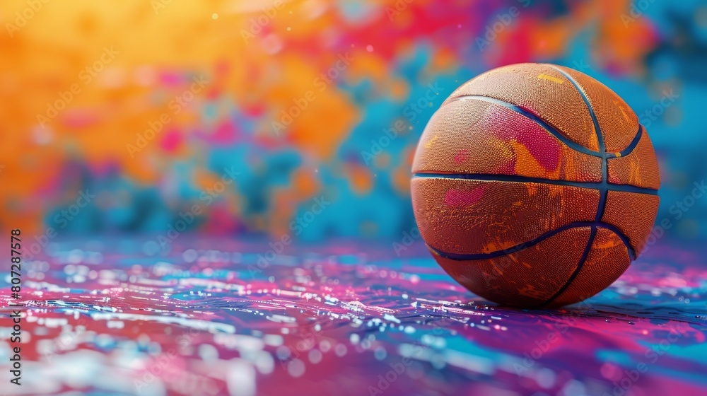 Basketball on Basketball Court