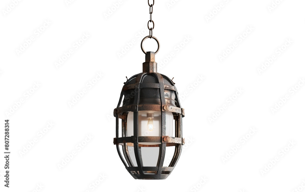 Ndustrial Cage Pendant isolated on white or transparent background Ndustrial Cage Pendant isolated on white or transparent background