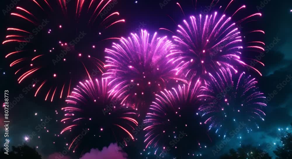 Sparkling fireworks illuminate the night sky to welcome . Concept New Year, Celebration, Festive, Fireworks Display, Night Sky Sparkling fireworks illuminate the night sky to welcome . Concept New Year, Celebration, Festive, Fireworks Display, Night Sky