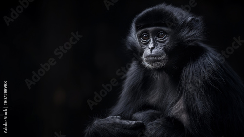 Macaco preto na natureza - wallpaper 2k photo