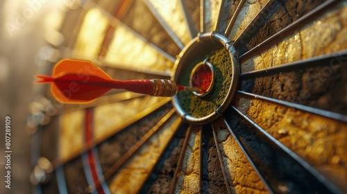 Dart Hitting Target Close Up