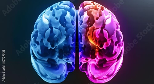 Images creatively show dyslexia symptoms with neoncolored signals in human brain. Concept Dyslexia Awareness, Neon Colors, Human Brain, Learning Disorders, Visual Representations photo