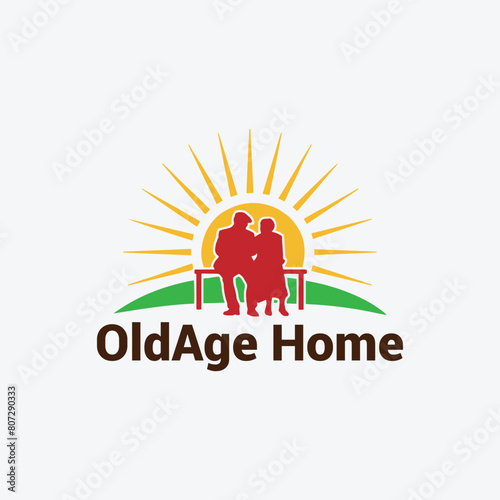 elder take care home logo design vector