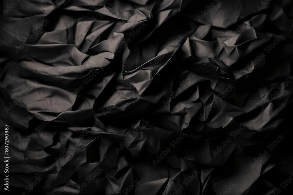 Black texture crumpled embossed background.Texture paper old black style vintage cardboard sheet of empty dark background. Wallpaper background