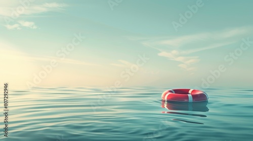 Floating Life Ring at Sea Generative AI