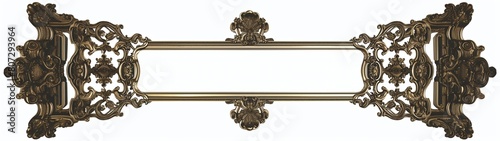 elegant vintage frame ornament design, floral pattern frame background with size ratio 32:9
