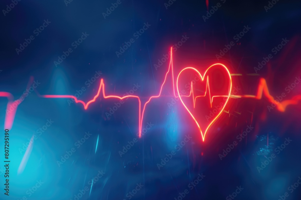 Heart Health Campaign: Modern Scientific Illustration with Bold Lines Heart Health Campaign: Modern Scientific Illustration with Bold Lines