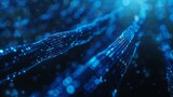 Digital Chain: Blockchain Technology Concept on blurred background blue