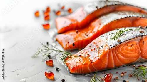 Captivating Image of a Healthy Omega- Rich Salmon. Concept Seafood Photography, Delicious Salmon, Healthy Food Portrait