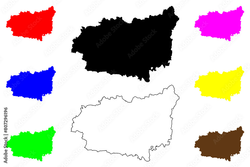 Province of Leon (Kingdom of Spain, Autonomous Community Castile and Leon) map vector illustration, scribble sketch Leon map