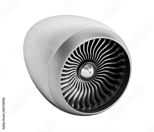 Jet engine isolated on transparent background. 3D illustration