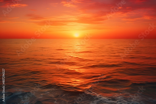 A picturesque seascape at  sunset with the sky Generative Ai