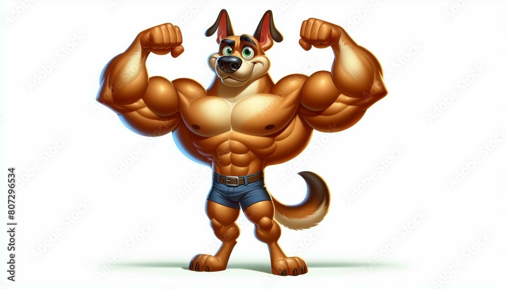 Fototapeta premium A muscular dog displays its imposing presence with confidence.