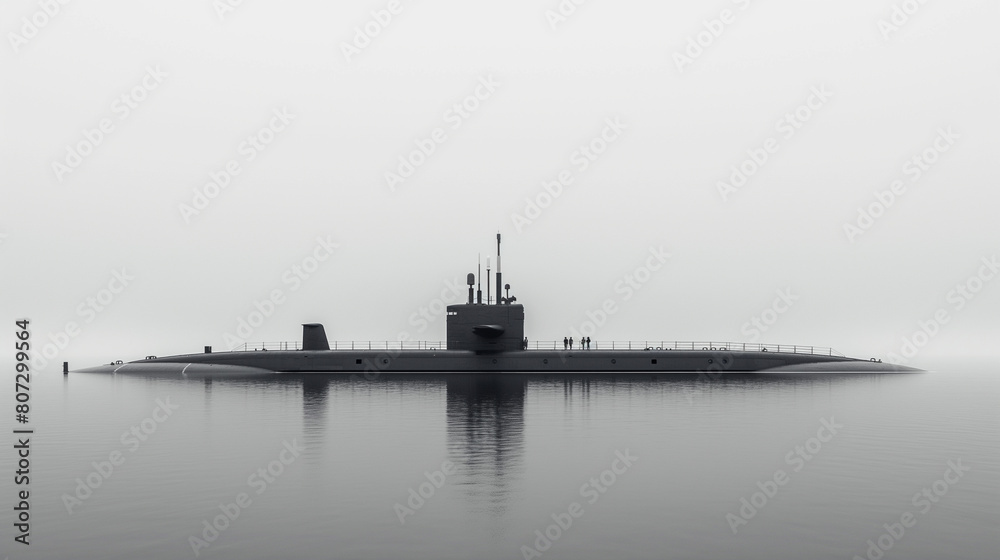 A large submarine is floating in the water A large submarine is floating in the water
