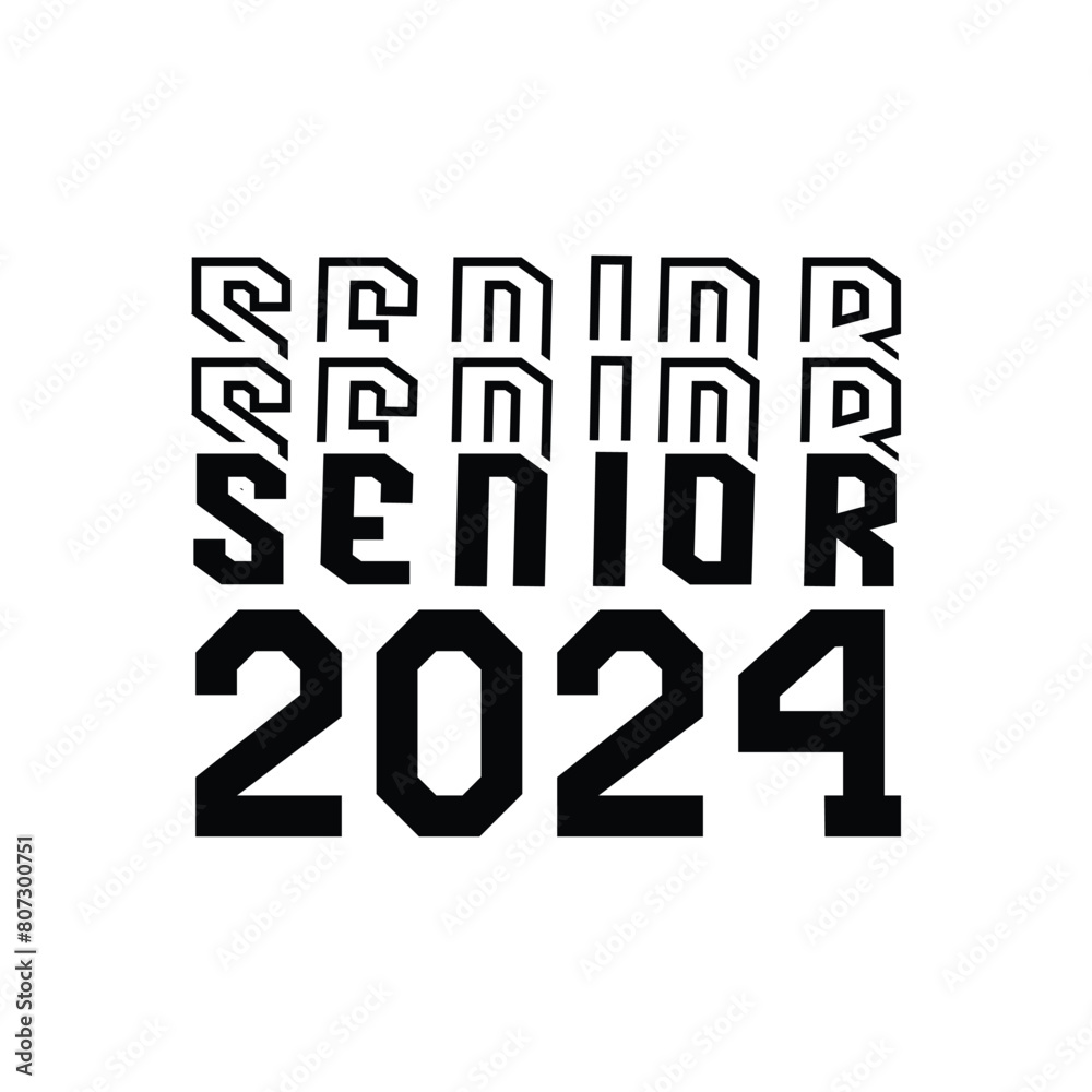 Flat class of 2024 lettering text design illustration Flat class of 2024 lettering text design illustration