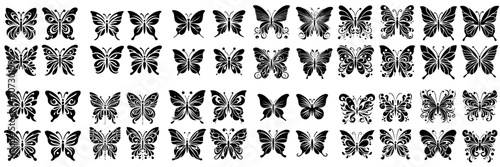 collection of abstract butterfly silhouettes