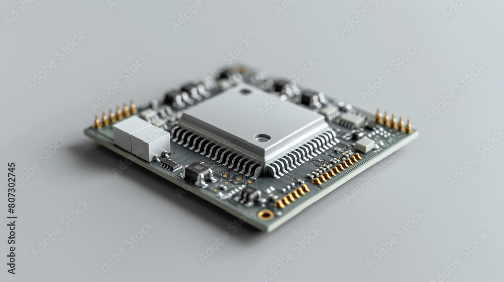 A small electronic device with a white background