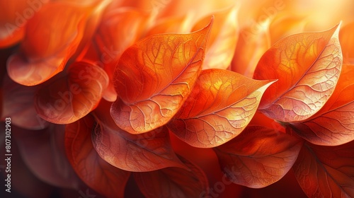The background is an abstract design based on autumn leaves with a nature-inspired texture. photo