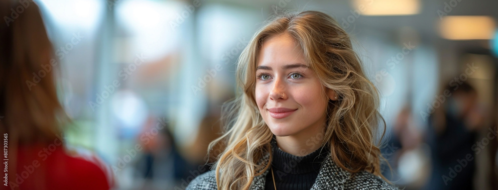 customer care lady talking and dealing with a customer with cute smile and friendly mood customer care lady talking and dealing with a customer with cute smile and friendly mood