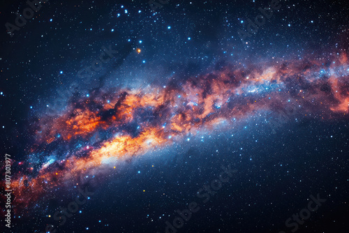 A galaxy filled with stars shining brightly against a dark background