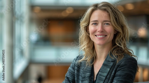 Confident Woman in Suit Smiling