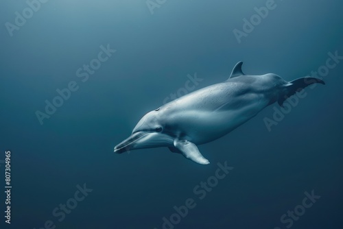 Rare Beaked Whale in its Natural Habitat: Underwater Image of the Ziphius Cavirostris Dolphin © Web