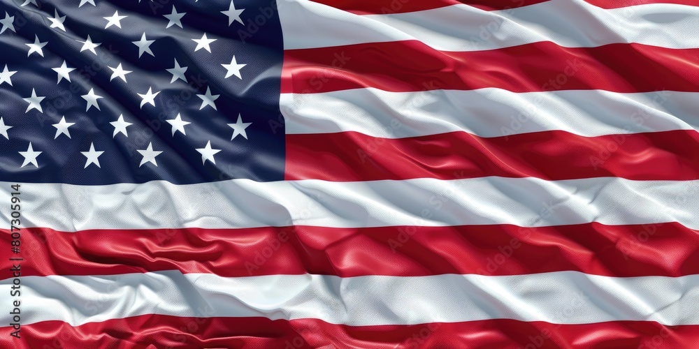 Obraz premium State Flag Flying in the Wind Alongside the Flag - Patriotic Display of State