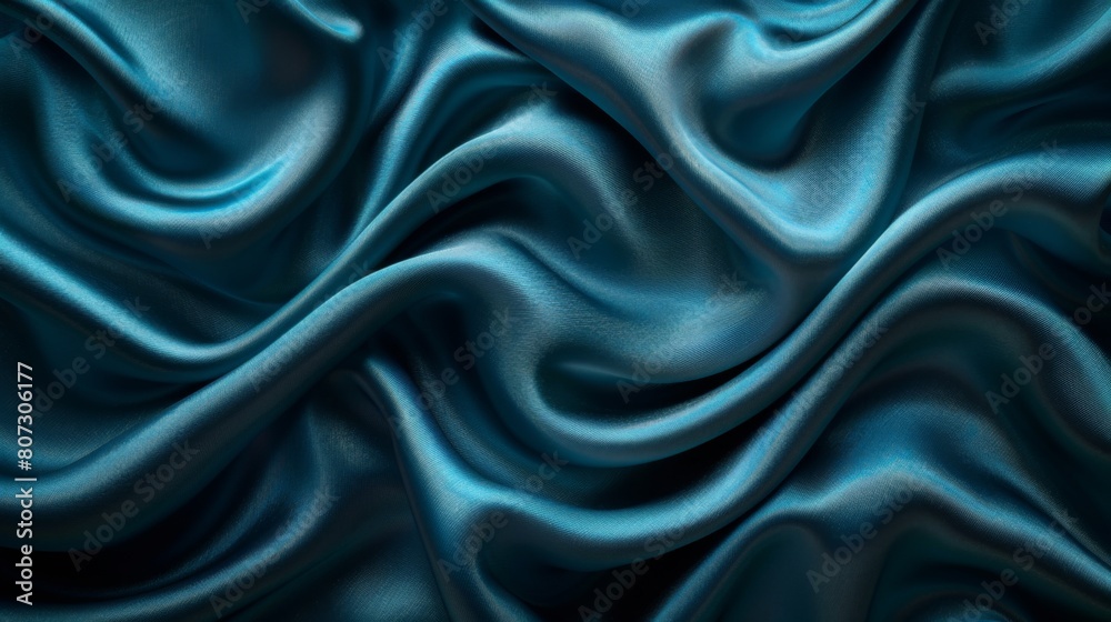 Fototapeta premium Elegant Dark Teal Green Silk Satin Texture, Perfect for Background and Luxury Designs