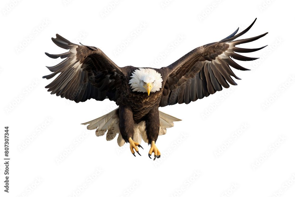 Obraz premium Bald Eagle in Flight on Transparent Background