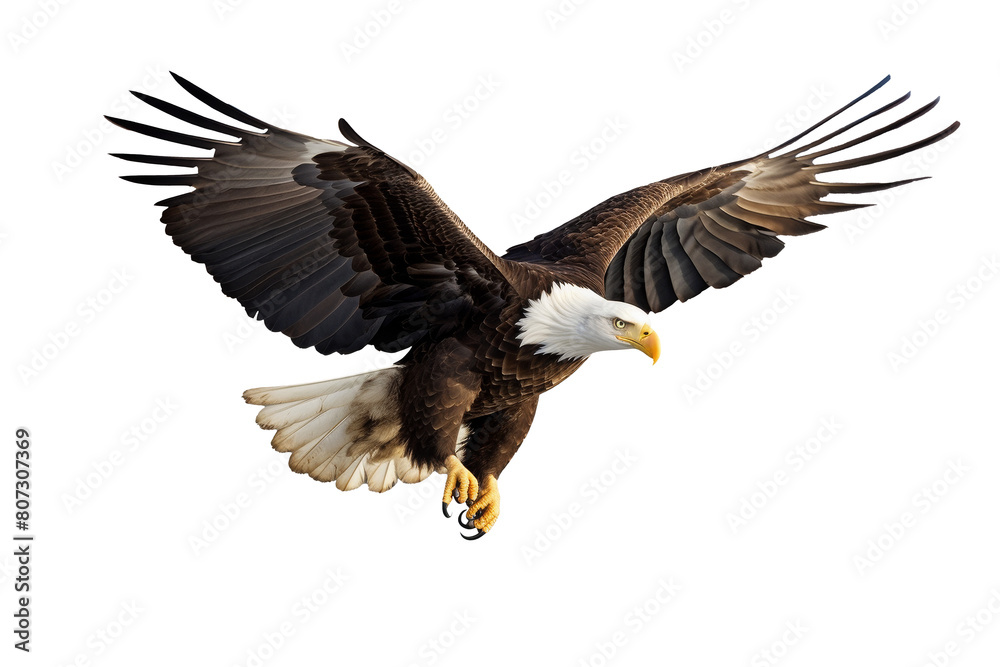 Bald Eagle in Flight on Transparent Background Bald Eagle in Flight on Transparent Background