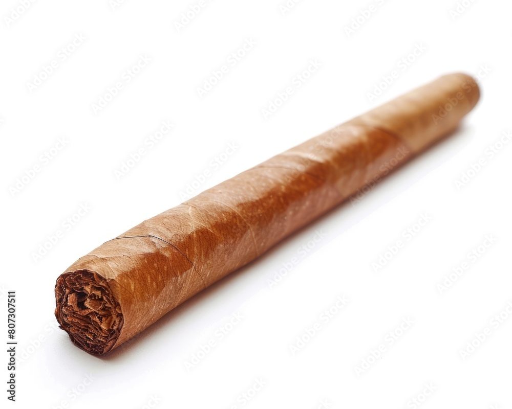 Luxury Cigarillo - Isolated Brown Cigar on White Background for Smoking Addiction Luxury Cigarillo - Isolated Brown Cigar on White Background for Smoking Addiction