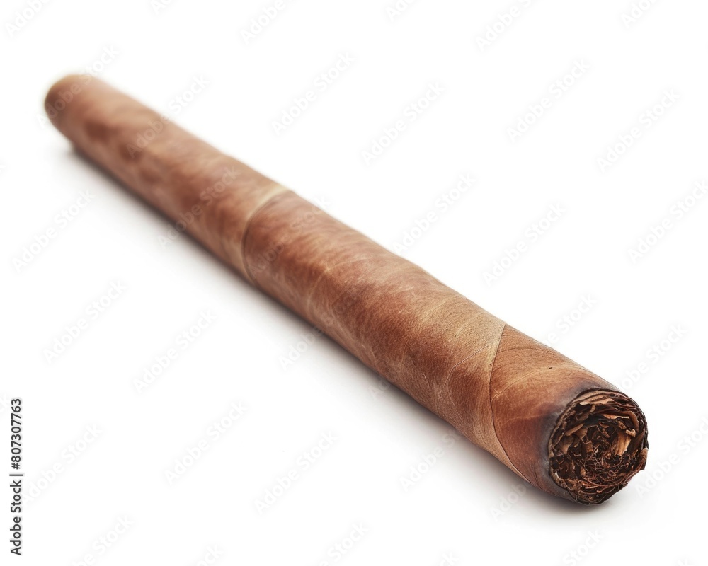 Luxury cigarillo in Brown Shade Isolated Over White Background. Ideal For Representing Addiction Luxury cigarillo in Brown Shade Isolated Over White Background. Ideal For Representing Addiction