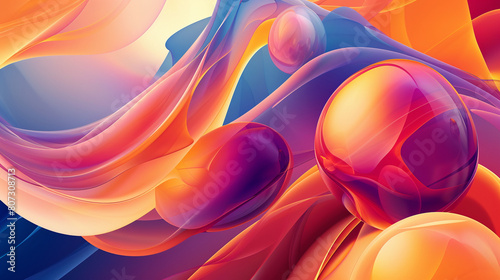 Vibrant Abstract Background Illustrating Fluidity and Stability with Bold Colors