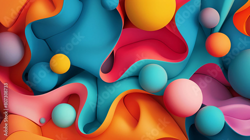 Colorful Abstract Background With Fluid Shapes and Vibrant Hues