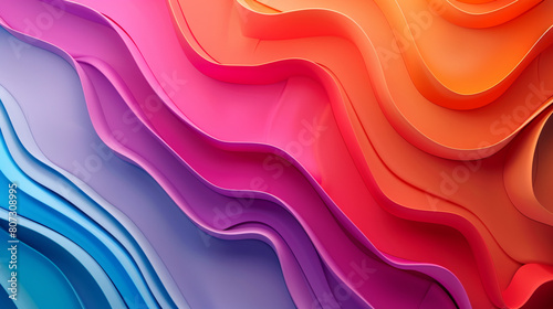 Vibrant Abstract Background with Waves of Blue, Pink, and Orange Colors