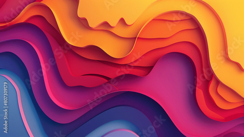 Vivid Abstract Background with Flowing Color Waves and Dynamic Energy