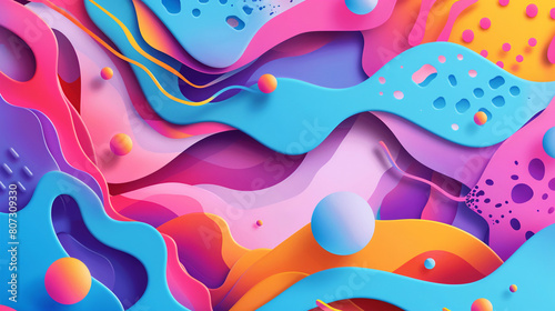 Vibrant Abstract Background with Colorful Layers and Dynamic Shapes